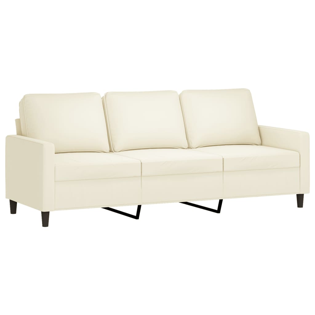 Set de canapele cu perne, 3 piese, crem, catifea GartenMobel Dekor
