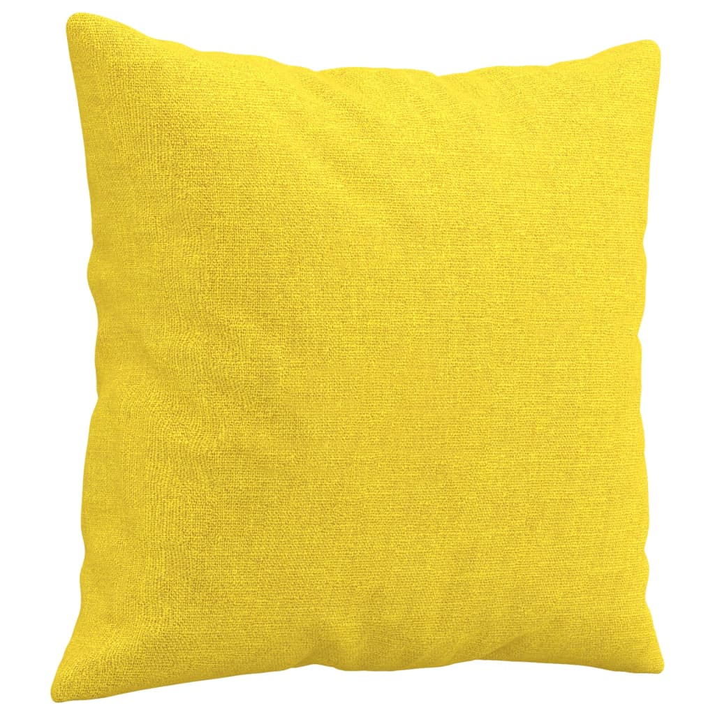 Set de canapele cu perne, 3 piese, galben deschis, textil GartenMobel Dekor