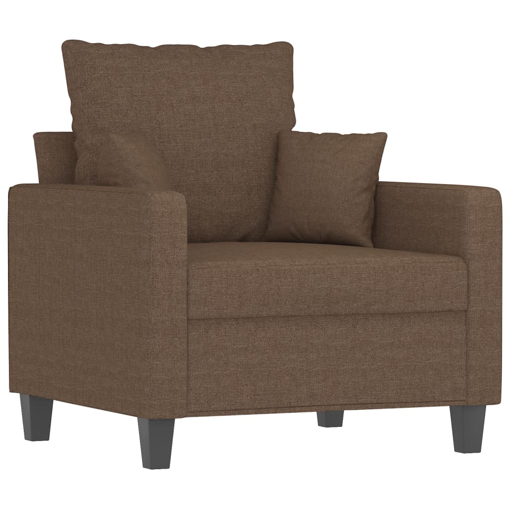Set de canapele cu perne, 3 piese, maro, textil GartenMobel Dekor