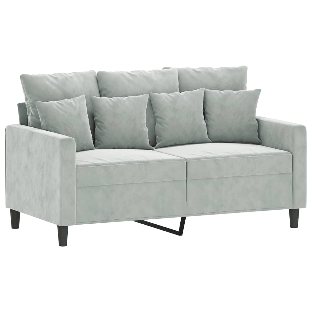 Set de canapele cu perne, 4 piese, gri deschis, catifea GartenMobel Dekor