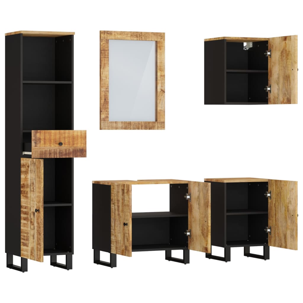 Set mobilier de baie, 5 piese, lemn masiv de mango GartenMobel Dekor