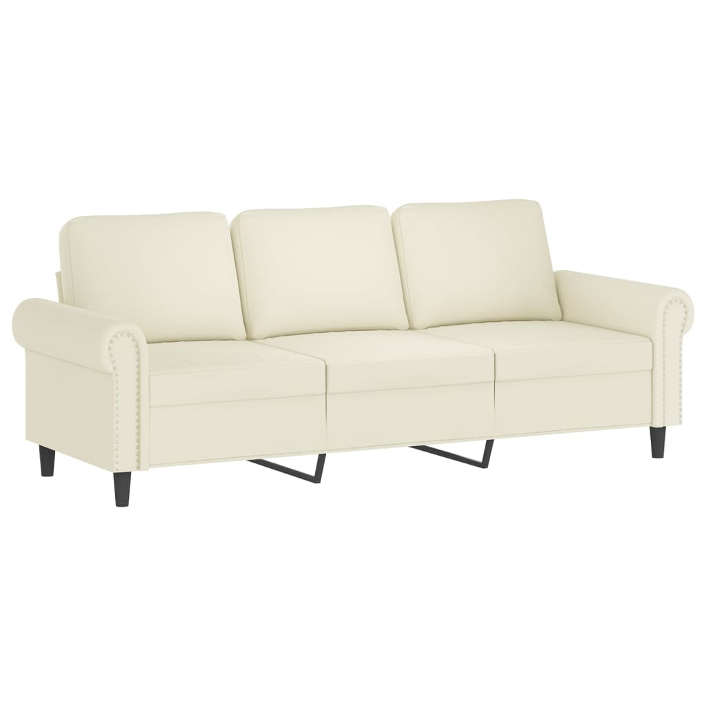 Set de canapele cu perne, 2 piese, crem, catifea GartenMobel Dekor