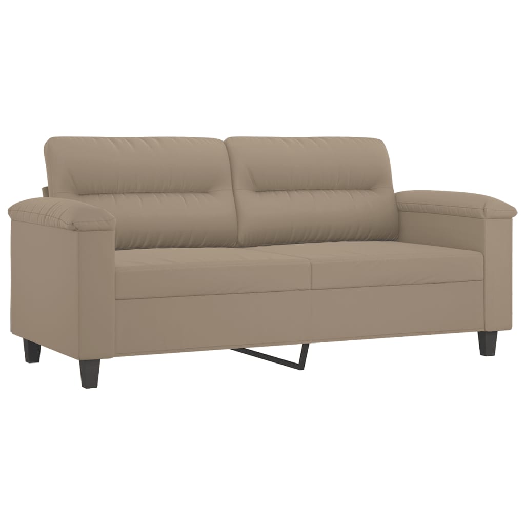 Set de canapele cu perne, 2 piese, gri taupe, microfibră GartenMobel Dekor