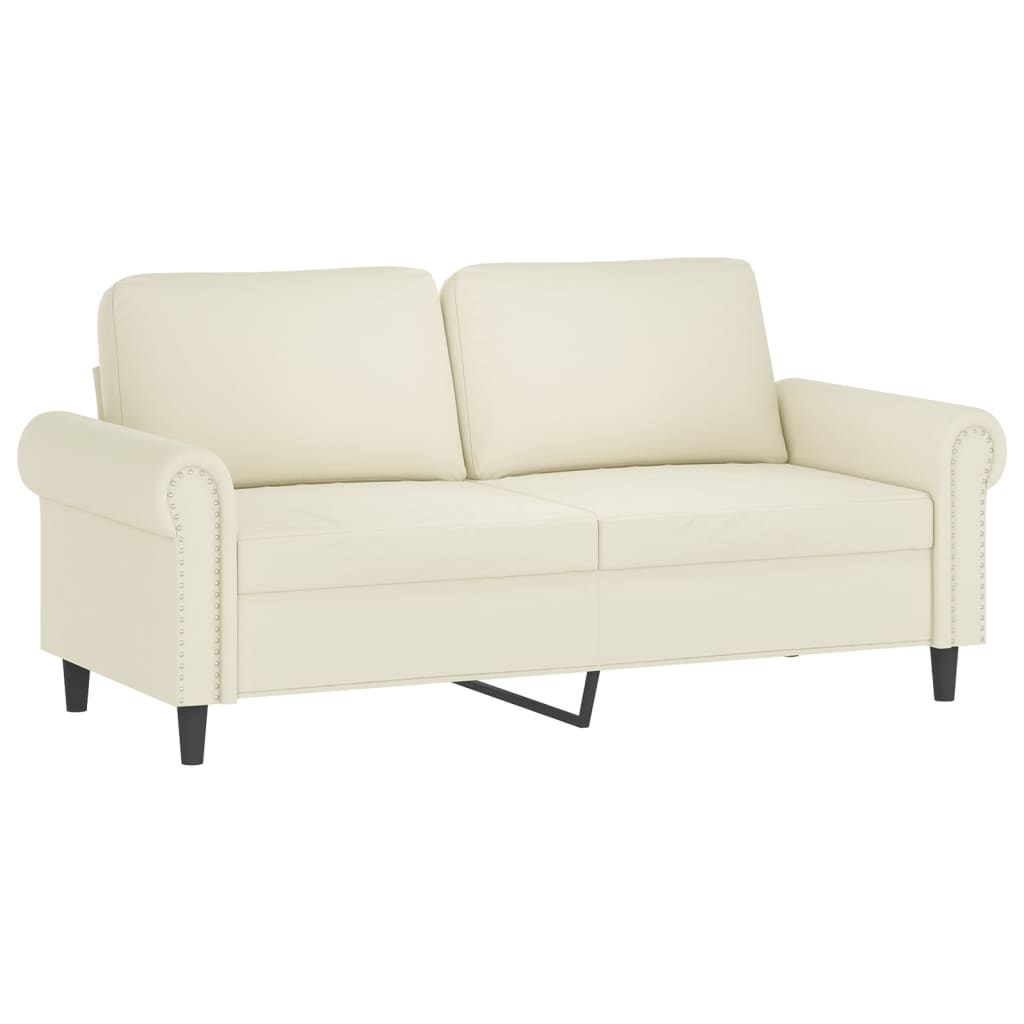 Set de canapele cu perne, 3 piese, crem, catifea GartenMobel Dekor