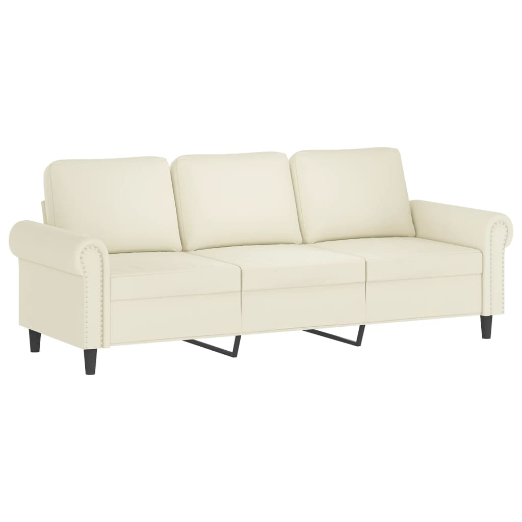 Set de canapele cu perne, 4 piese, crem, catifea GartenMobel Dekor
