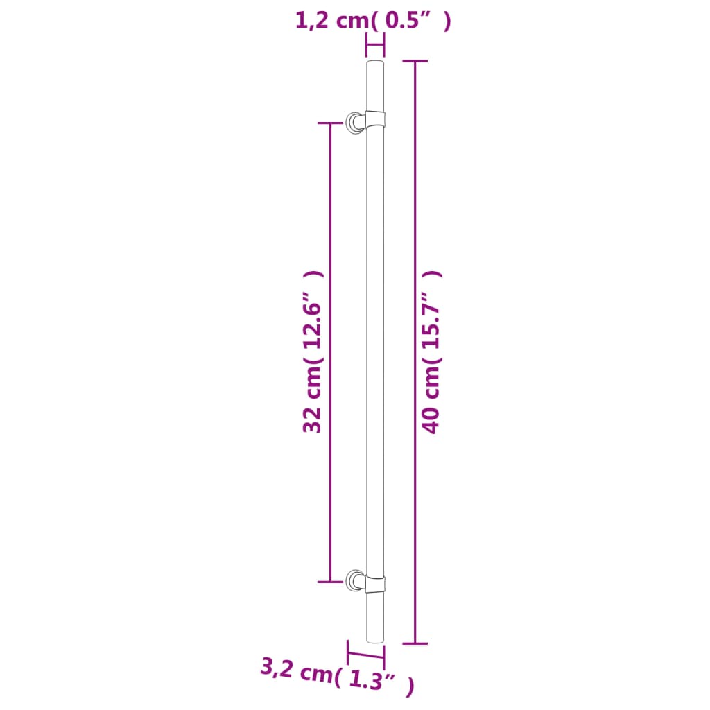 Mânere de dulap, 10 buc., argintiu, 320 mm, oțel inoxidabil GartenMobel Dekor
