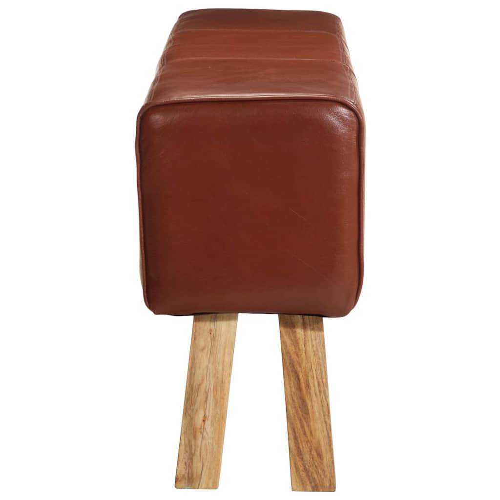 Bancă Bok gimnastică maro 160 cm piele naturală/lemn acacia GartenMobel Dekor