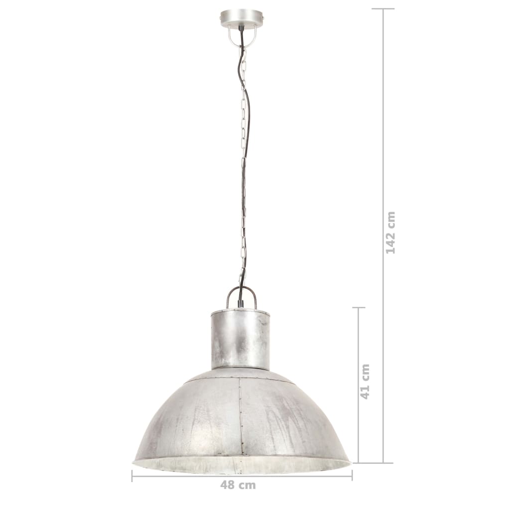 Lampă suspendată, 25 W, argintiu, rotund, 48 cm, E27 GartenMobel Dekor