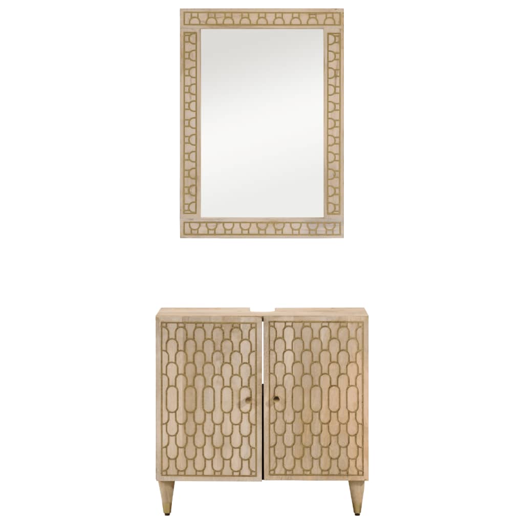 Set mobilier de baie, 2 piese, lemn masiv de mango GartenMobel Dekor