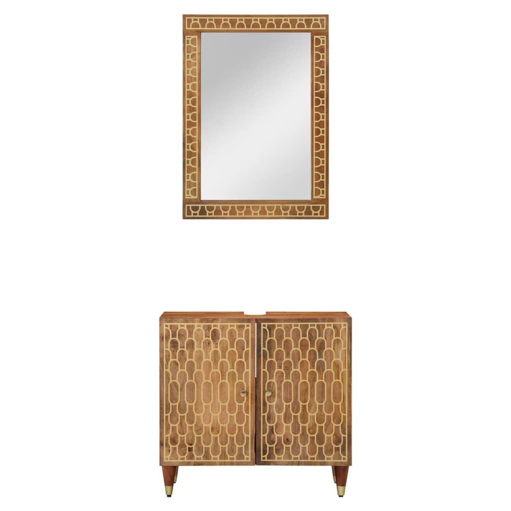 Set mobilier de baie, 2 piese, lemn masiv de mango GartenMobel Dekor