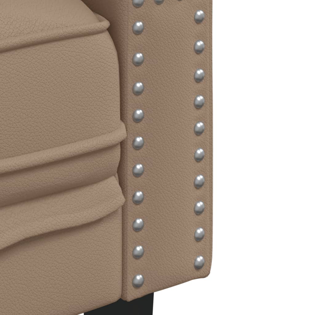 Set canapele Chesterfield cu 3 locuri, cappuccino, piele eco. GartenMobel Dekor