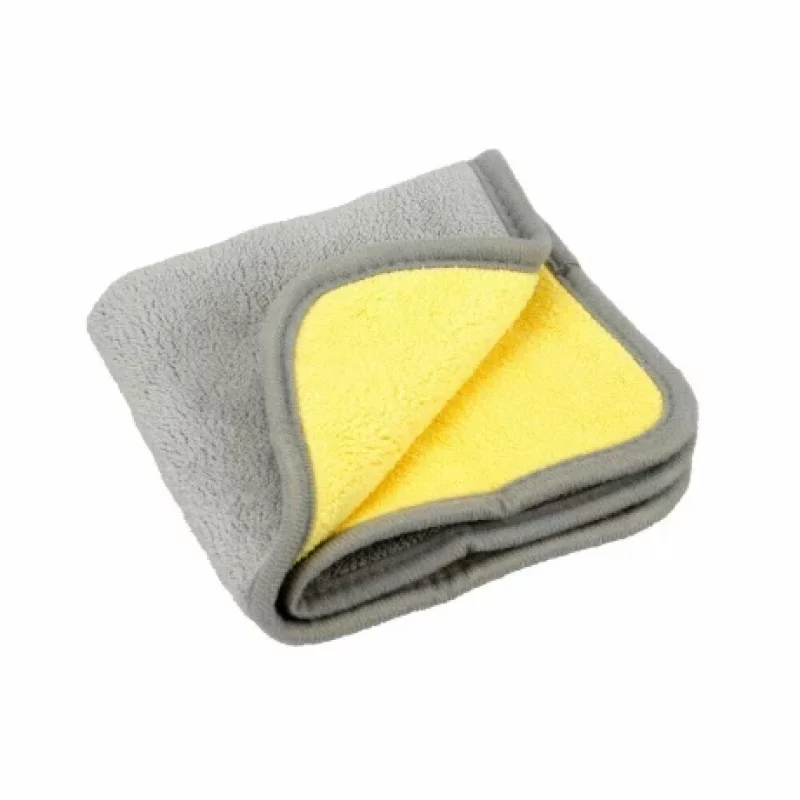 Laveta microfibra cu fata dubla Premium Quality - 30x30 cm - Gri/Galben Garage AutoRide