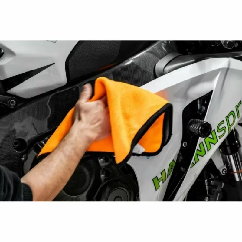 Laveta microfibra cu fata dubla Premium Quality - 40x40 cm - Gri/Portocaliu Garage AutoRide