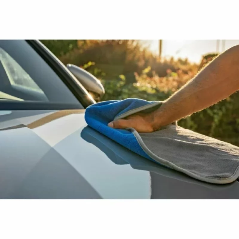 Laveta microfibra cu fata dubla Premium Quality - 40x70 cm - Gri/Albastru Garage AutoRide