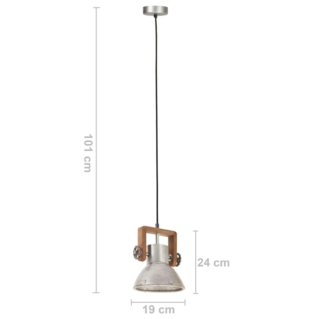 Lampă suspendată industrială, 25 W, argintiu, rotund, 19 cm E27 GartenMobel Dekor