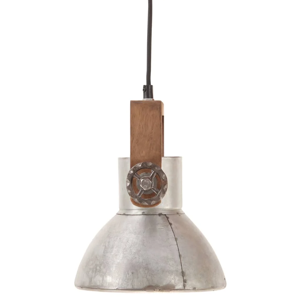 Lampă suspendată industrială, 25 W, argintiu, rotund, 19 cm E27 GartenMobel Dekor