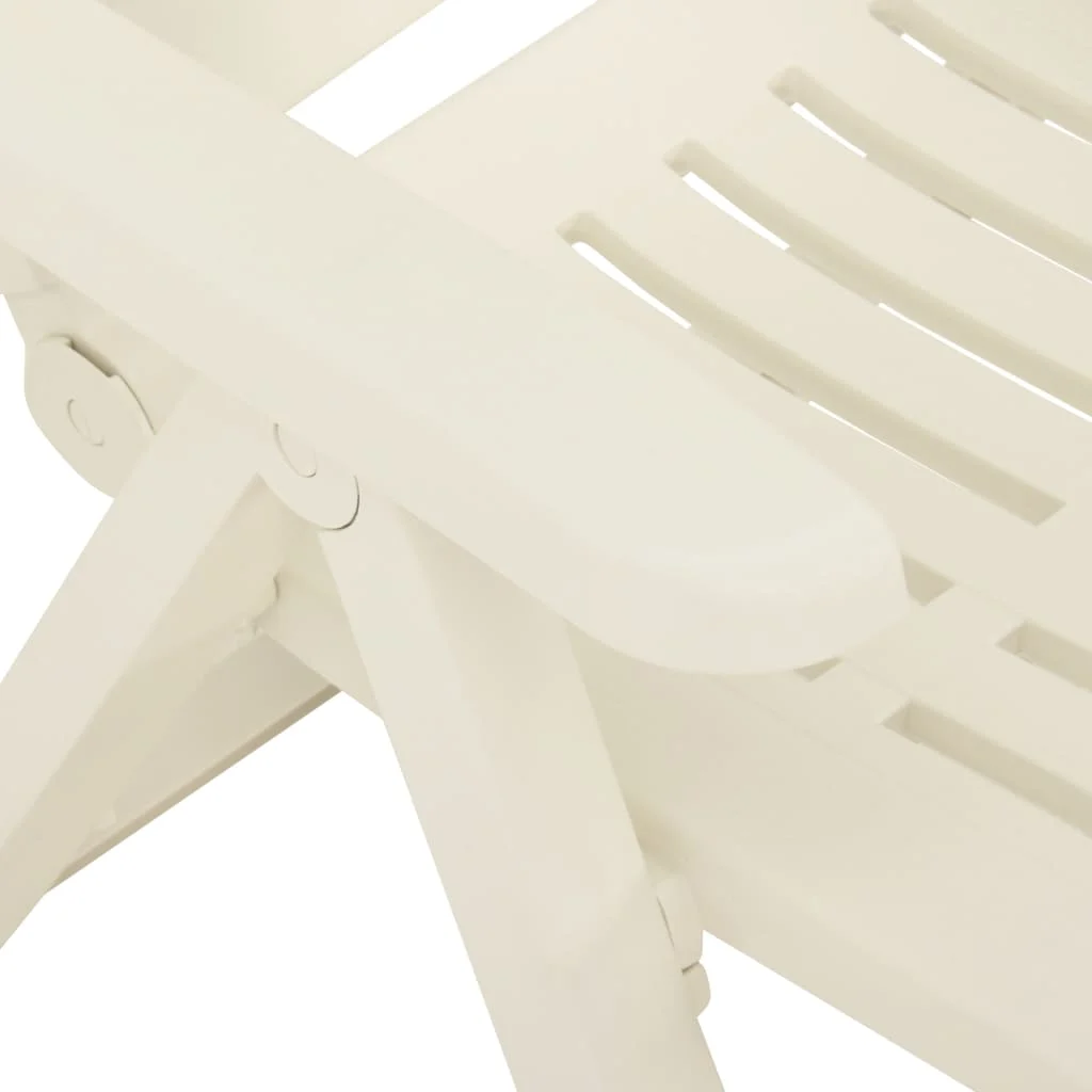 Scaune de grădină rabatabile, 2 buc., alb, plastic GartenMobel Dekor