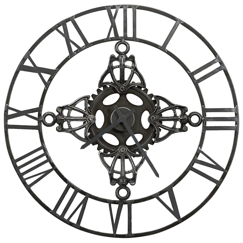 Ceas de perete, argintiu, 78 cm, metal GartenMobel Dekor