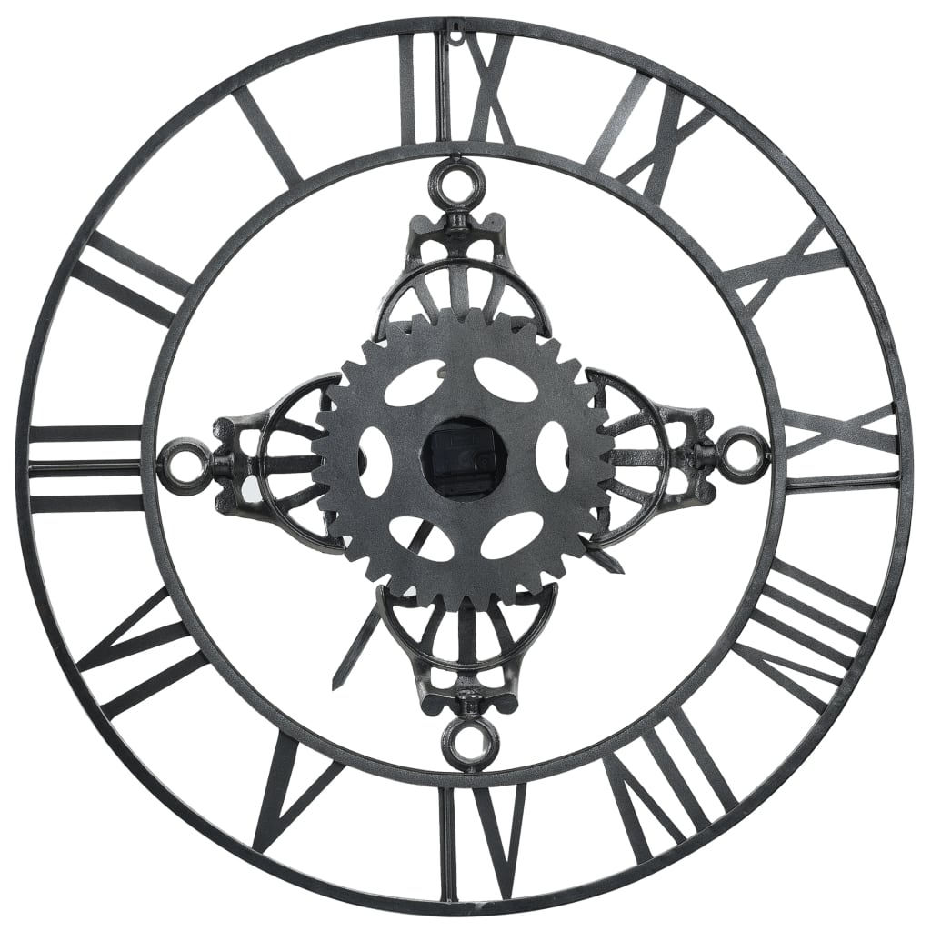 Ceas de perete, argintiu, 78 cm, metal GartenMobel Dekor