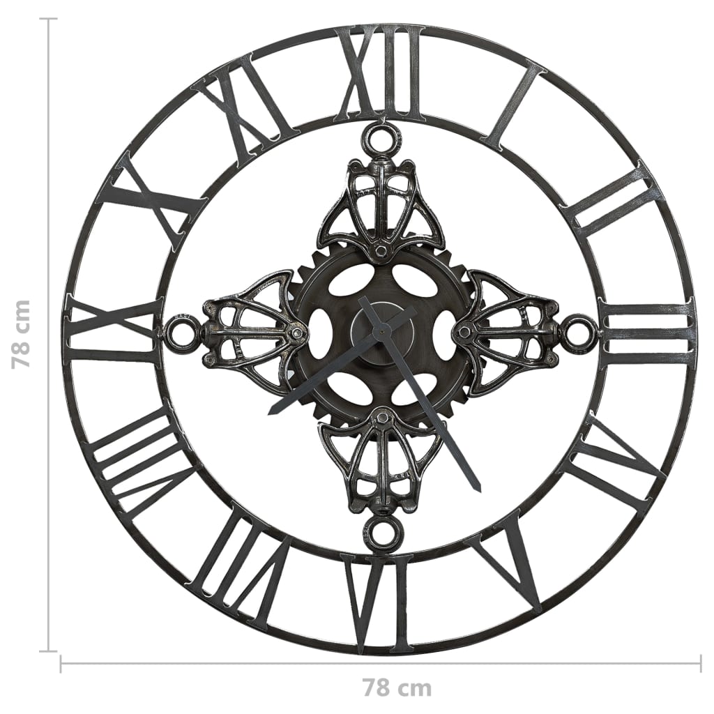 Ceas de perete, argintiu, 78 cm, metal GartenMobel Dekor