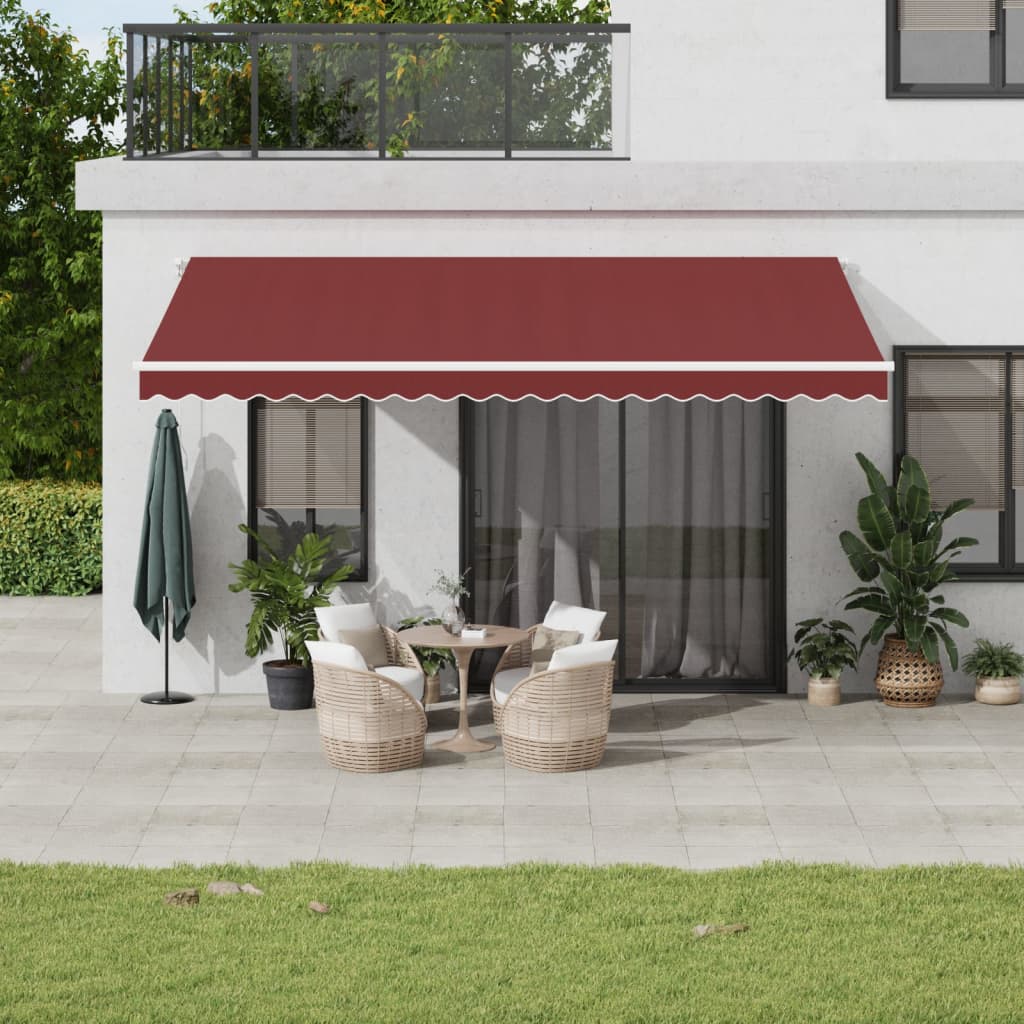 Copertina retractabilă automat cu LED, vișiniu, 500x350 cm GartenMobel Dekor