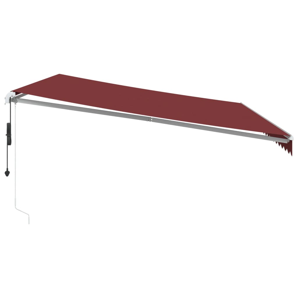 Copertina retractabilă automat cu LED, vișiniu, 500x350 cm GartenMobel Dekor