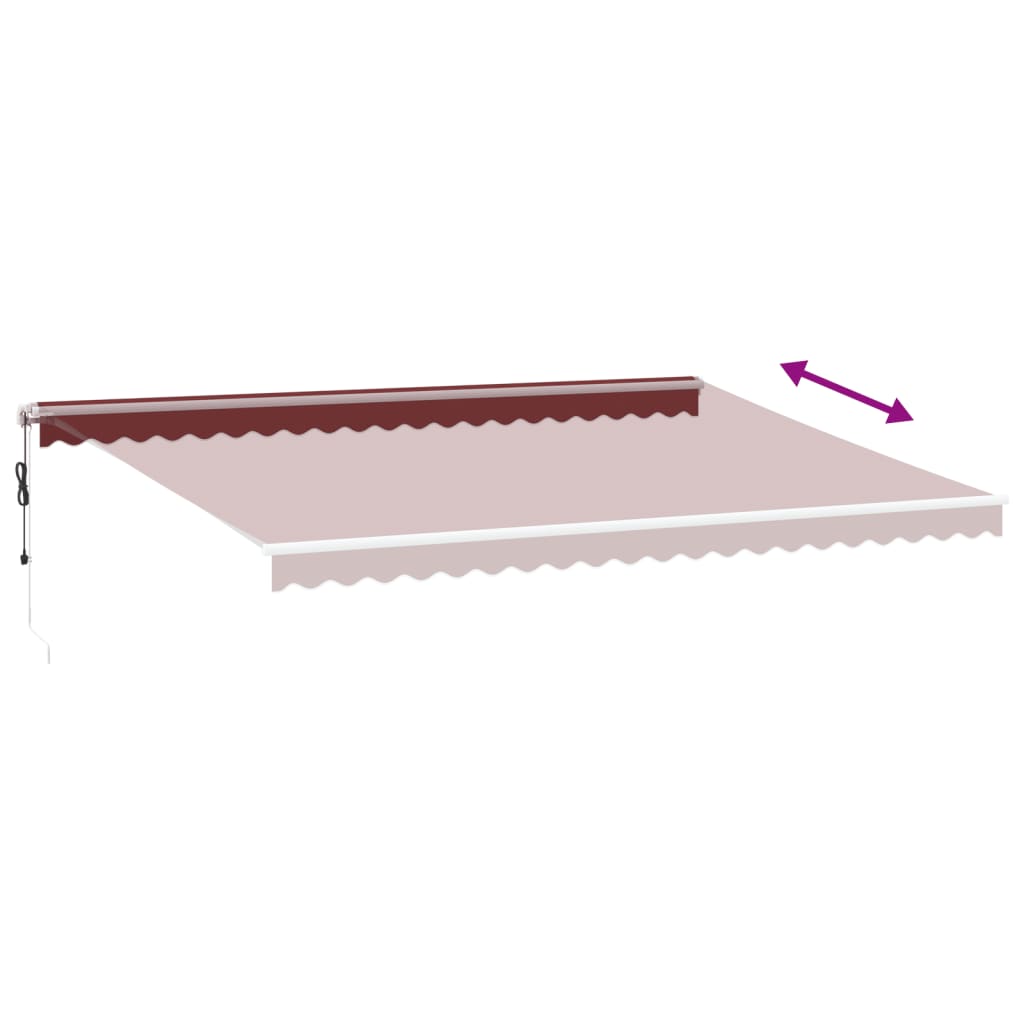Copertina retractabilă automat cu LED, vișiniu, 500x350 cm GartenMobel Dekor