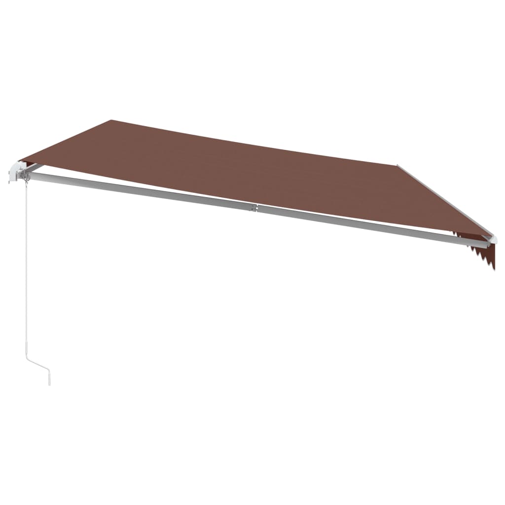 Copertina retractabilă manual cu LED, maro, 600x350 cm GartenMobel Dekor