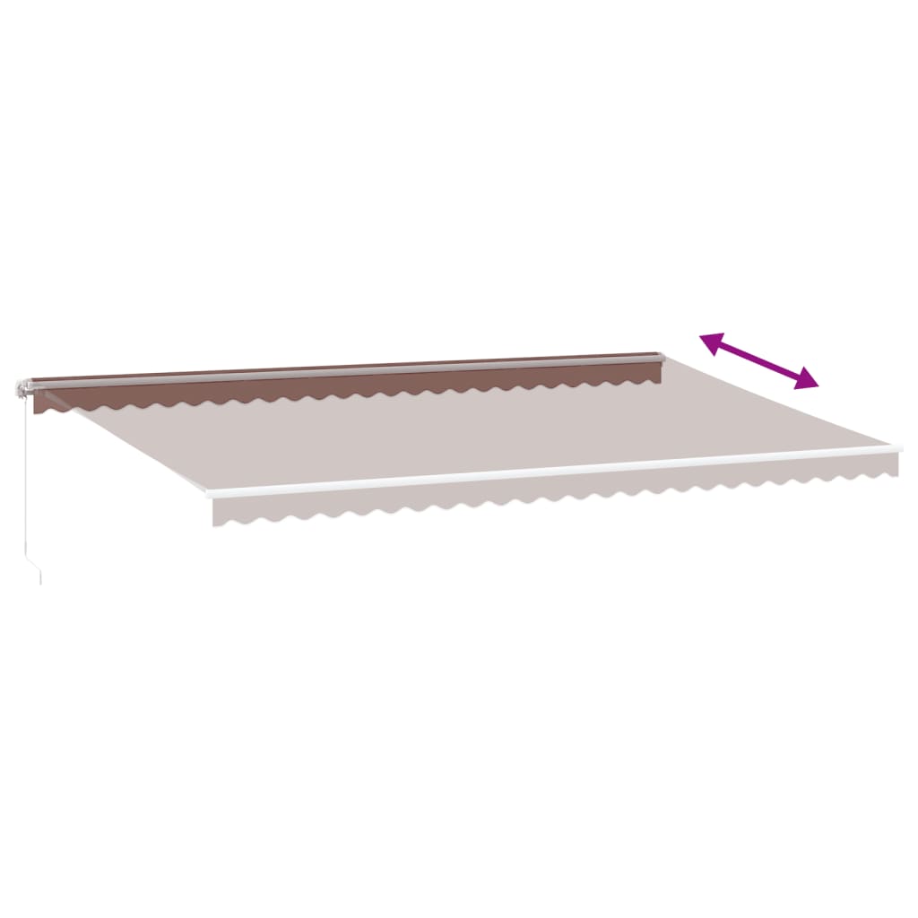 Copertina retractabilă manual cu LED, maro, 600x350 cm GartenMobel Dekor
