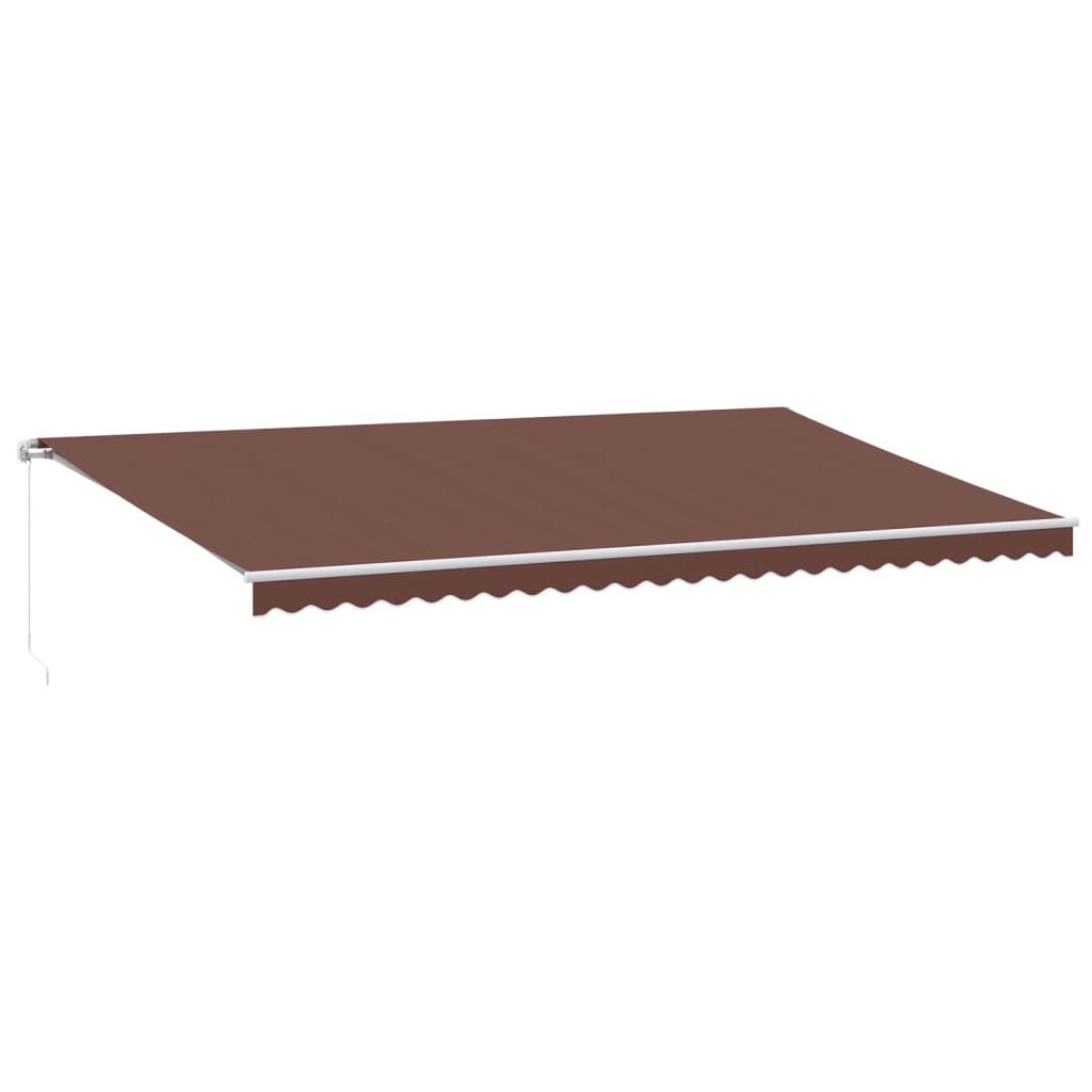 Copertina retractabilă manual cu LED, maro, 600x350 cm GartenMobel Dekor