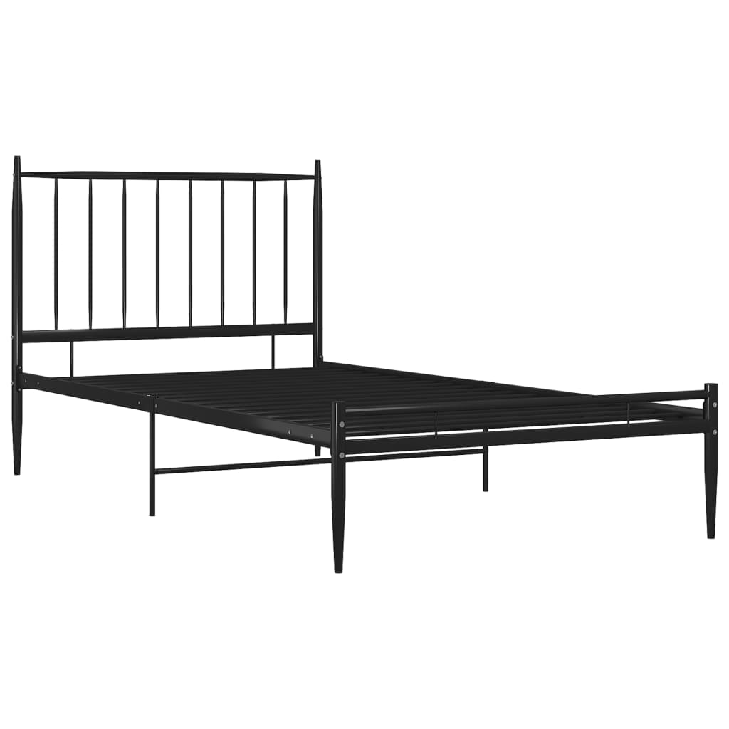 Cadru de pat, negru, 90x200 cm, metal GartenMobel Dekor
