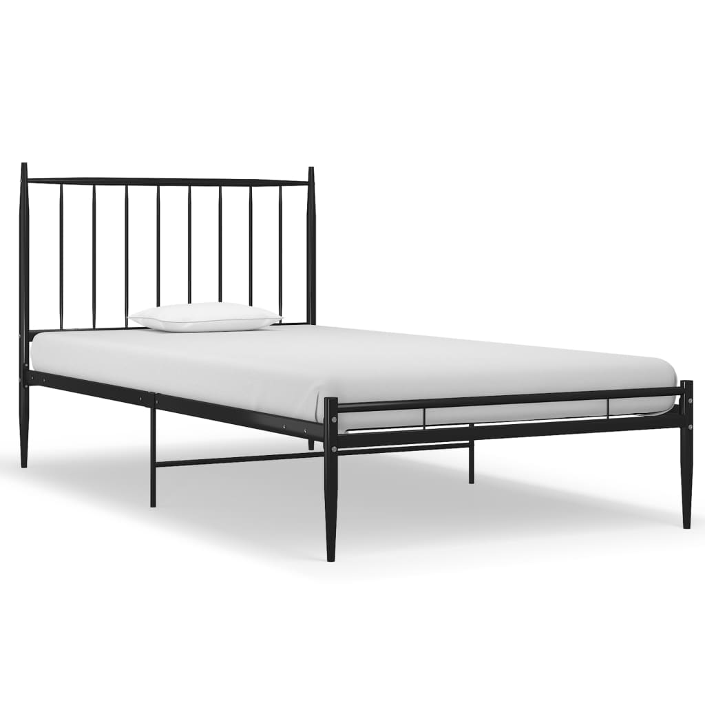 Cadru de pat, negru, 90x200 cm, metal GartenMobel Dekor