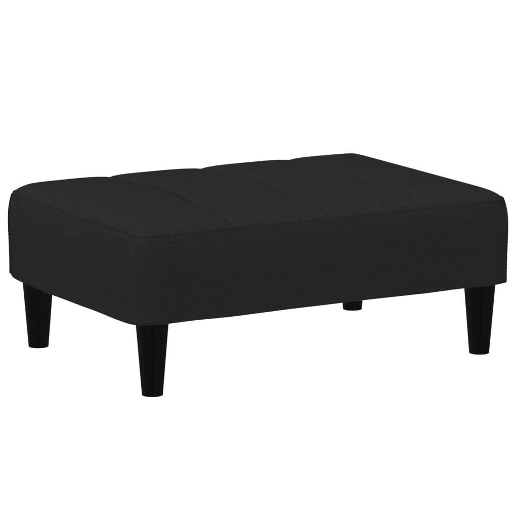 Canapea extensibilă cu taburet, 2 locuri, negru, catifea GartenMobel Dekor