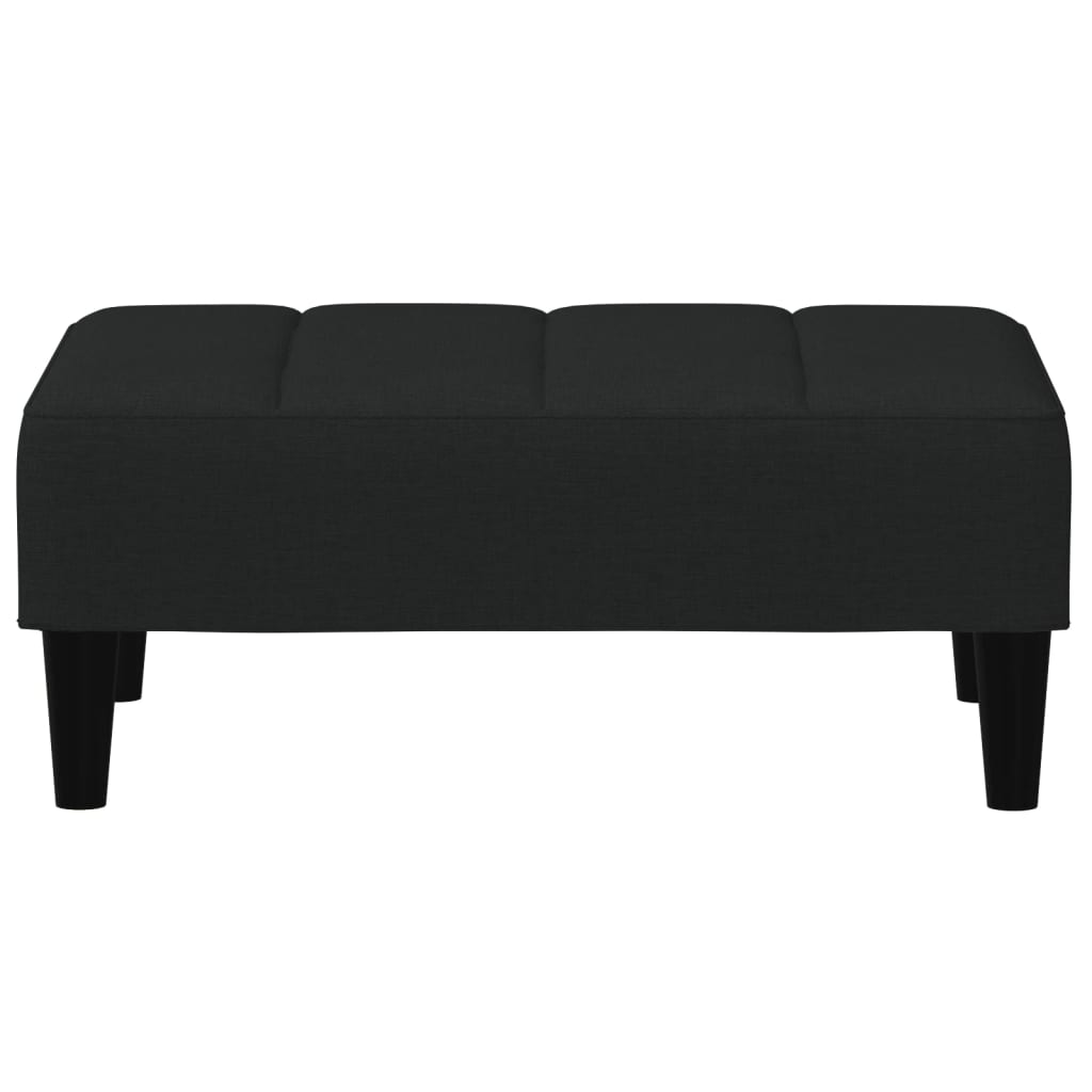 Canapea extensibilă cu taburet, 2 locuri, negru, catifea GartenMobel Dekor