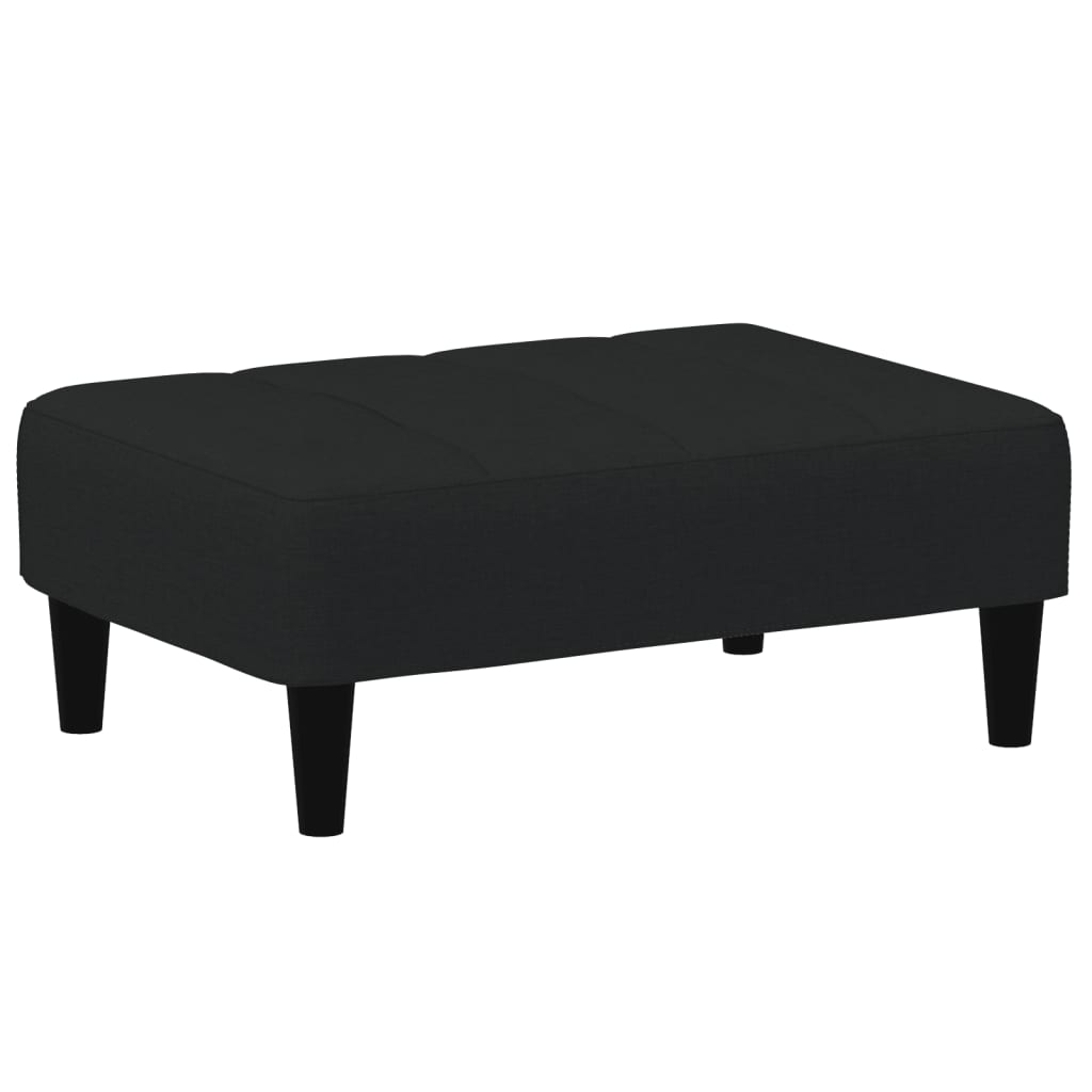 Canapea extensibilă cu taburet, 2 locuri, negru, catifea GartenMobel Dekor