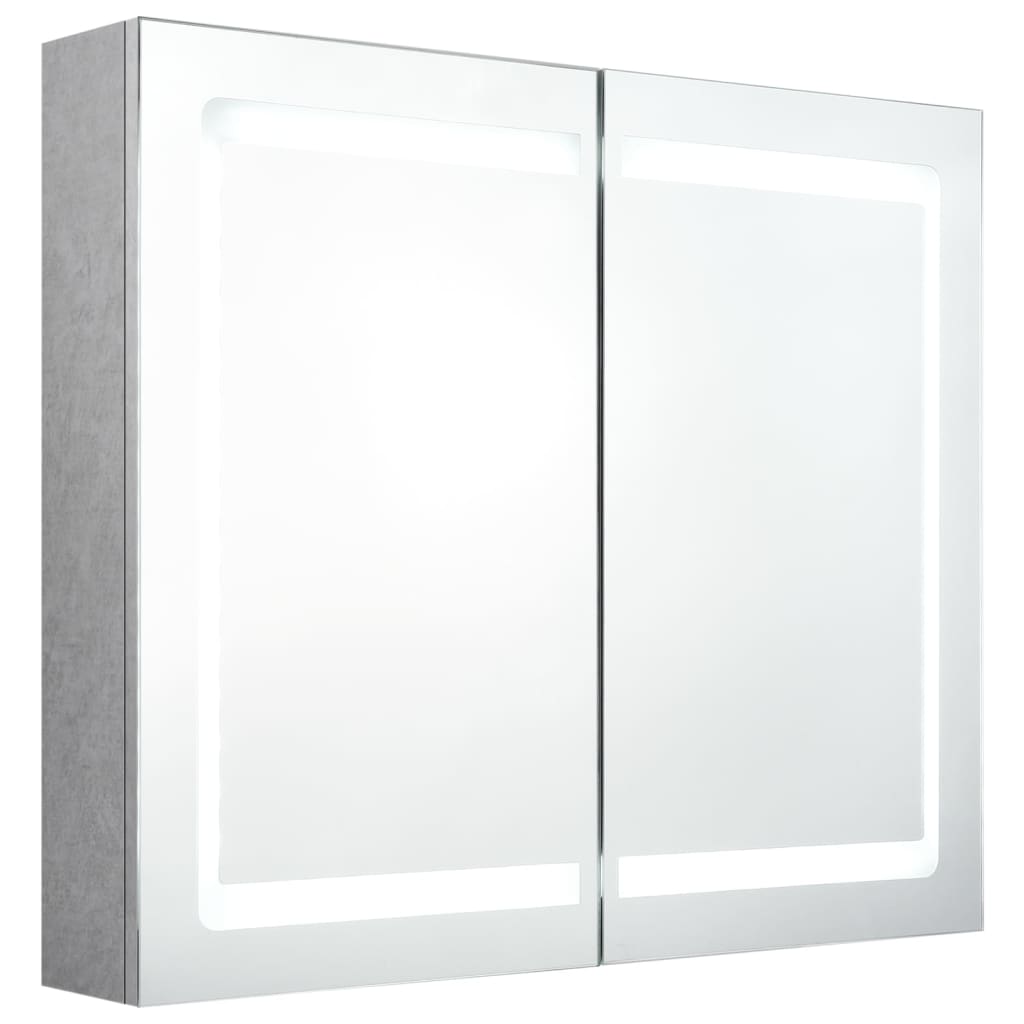 Dulap de baie cu oglindă și LED, gri, 80x12x68 cm GartenMobel Dekor