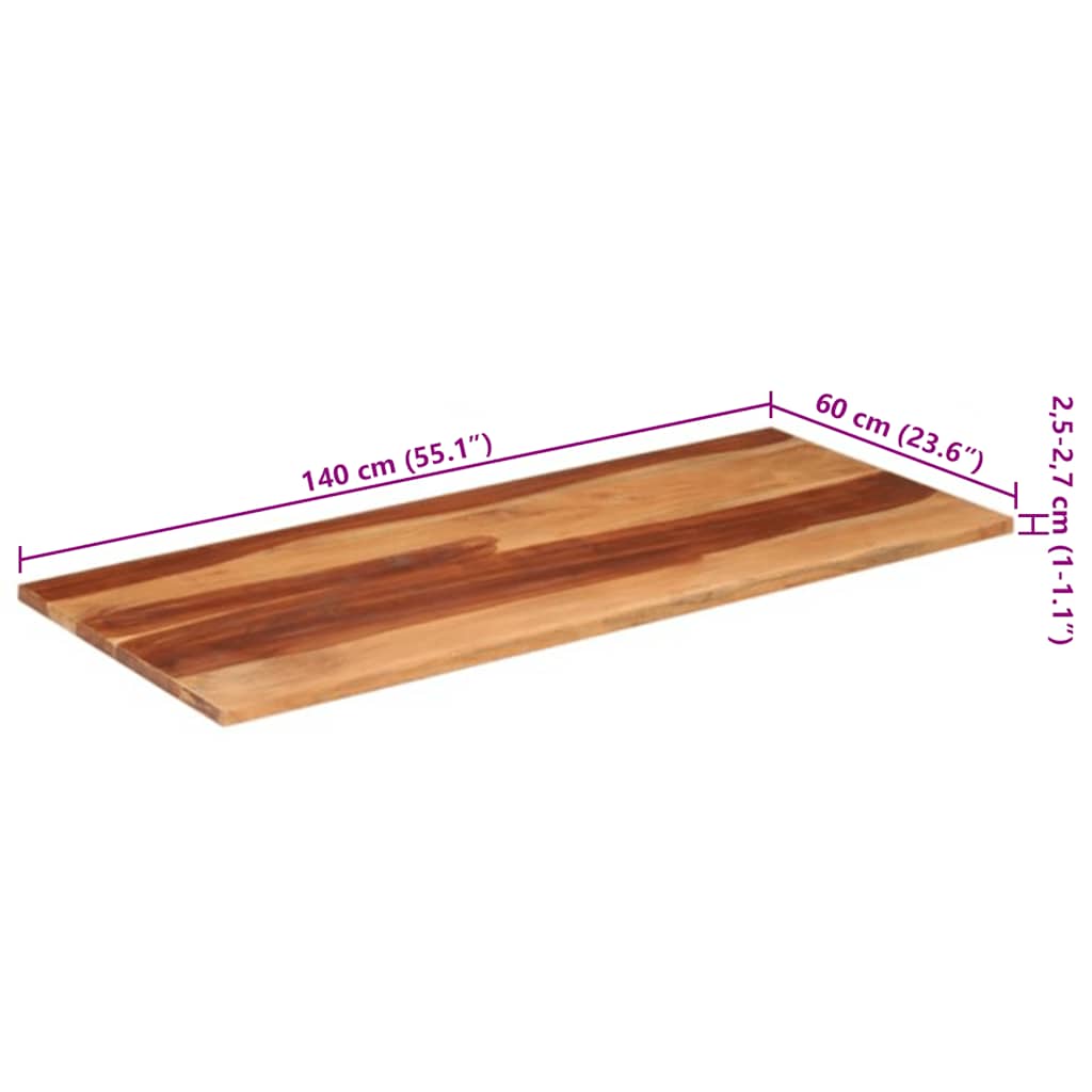 Blat de masă, 140x60x(2,5-2,7) cm, lemn masiv acacia GartenMobel Dekor