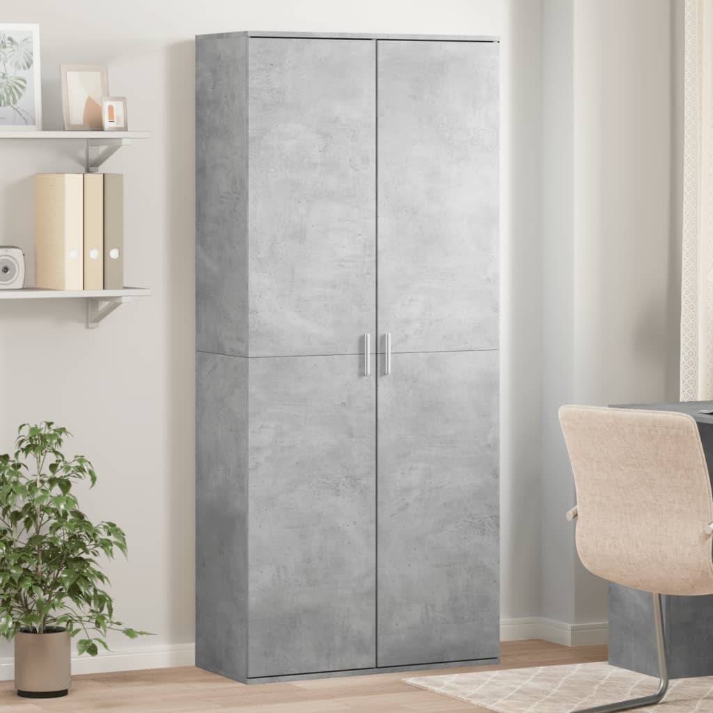 Dulap înalt, gri beton, 80x35x180 cm, lemn prelucrat GartenMobel Dekor
