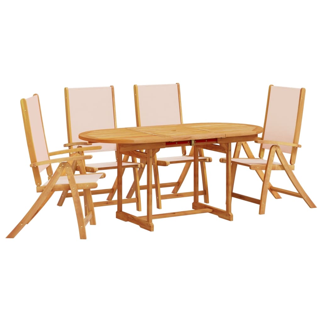 Set mobilier de grădină, 5 piese, lemn masiv acacia/textilenă GartenMobel Dekor