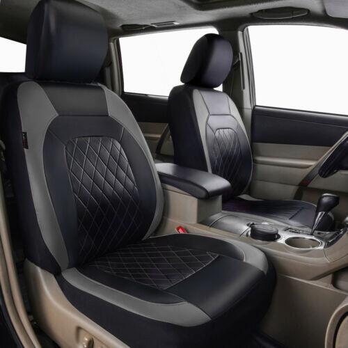 Set Huse Scaune Auto RoGroup Roma, piele ecologica, cu fermoare pentru bancheta rabatabila, 9 Bucati, culoare gri cu negru Automobile ProTravel