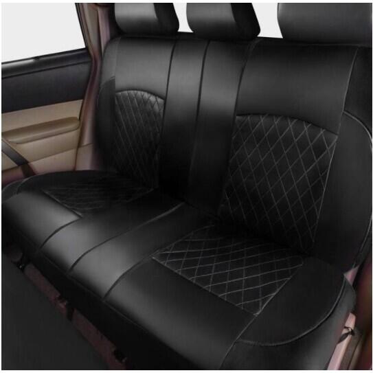 Set Huse Scaune Auto RoGroup Roma, piele ecologica, cu fermoare pentru bancheta rabatabila, 9 Bucati, culoare negru Automobile ProTravel