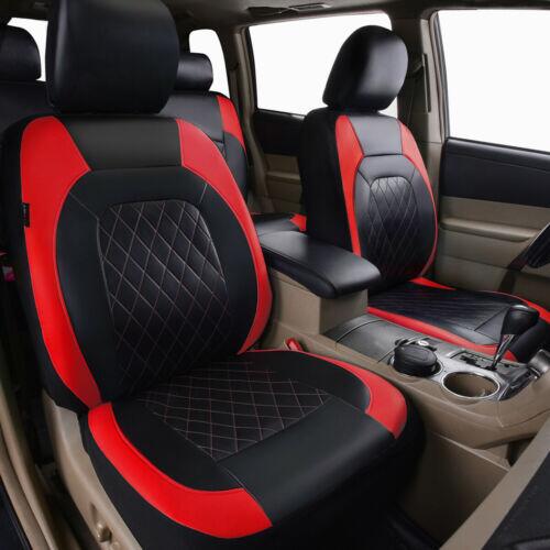 Set Huse Scaune Auto RoGroup Roma, piele ecologica, cu fermoare pentru bancheta rabatabila, 9 Bucati, culoare rosu cu negru Automobile ProTravel