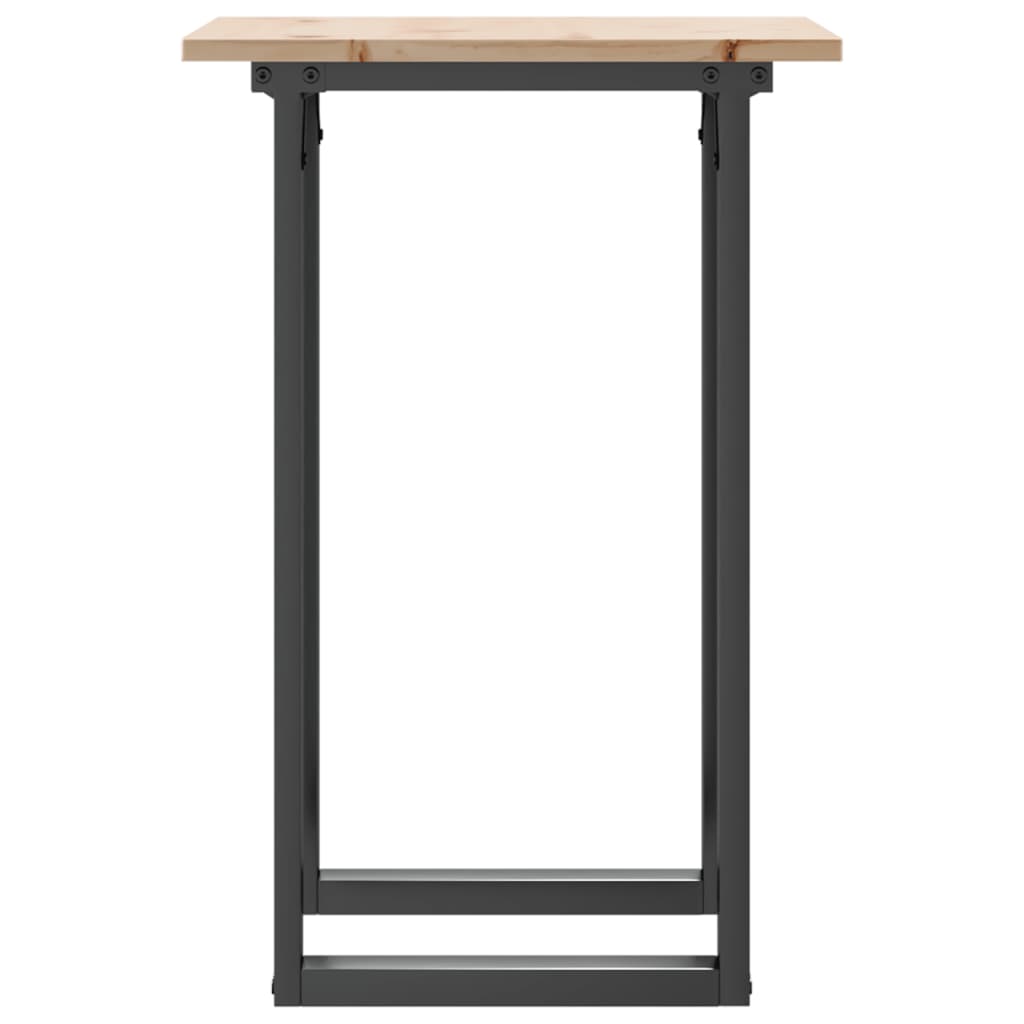 Masă de bucătărie, cadru O, 50x50x75 cm lemn masiv pin și Oţel GartenMobel Dekor