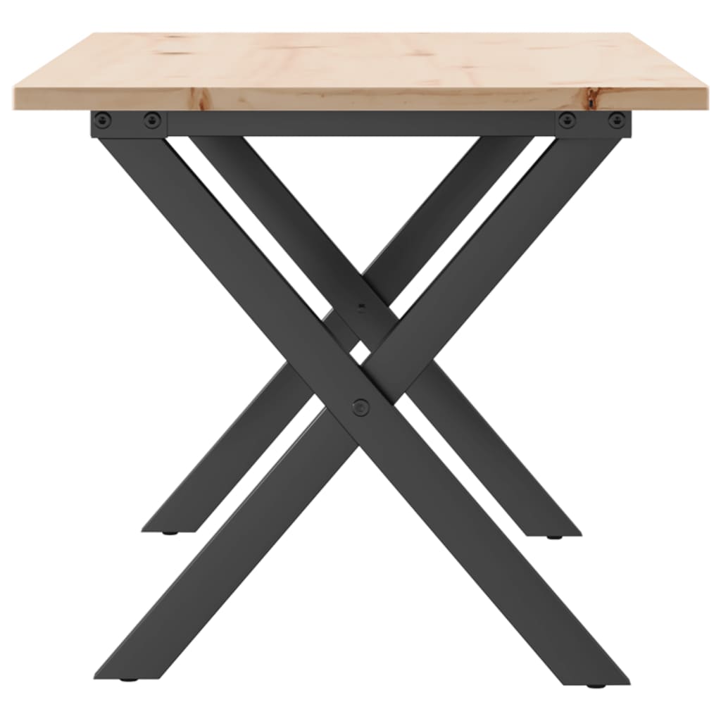 Masă de cafea, cadru X, 100x50x45 cm, lemn masiv pin și Oţel GartenMobel Dekor