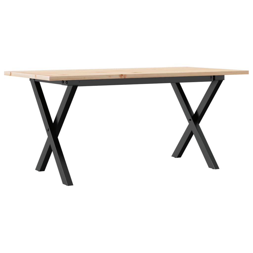 Masă de cafea, cadru X, 100x50x45 cm, lemn masiv pin și Oţel GartenMobel Dekor