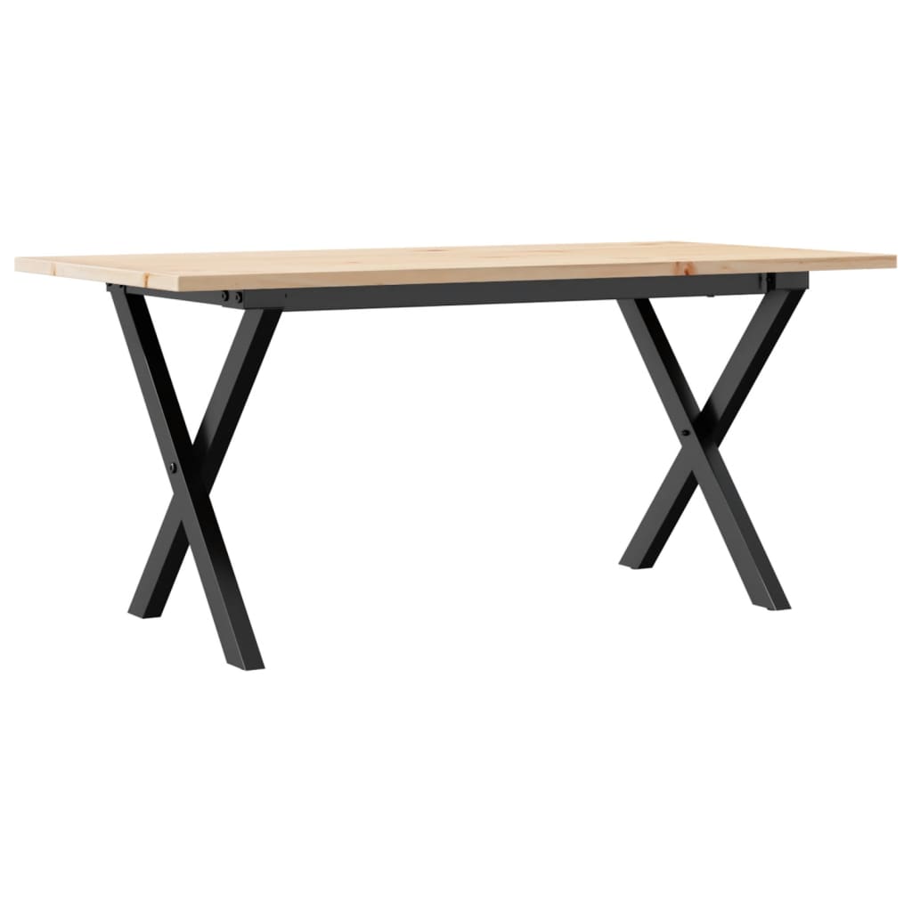 Masă de cafea, cadru X, 100x50x45 cm, lemn masiv pin și Oţel GartenMobel Dekor