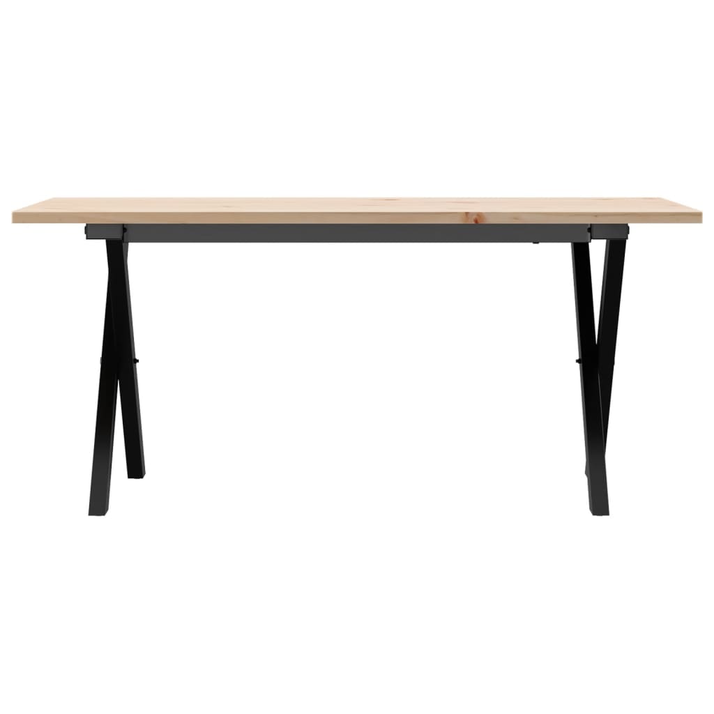 Masă de cafea, cadru X, 100x50x45 cm, lemn masiv pin și Oţel GartenMobel Dekor