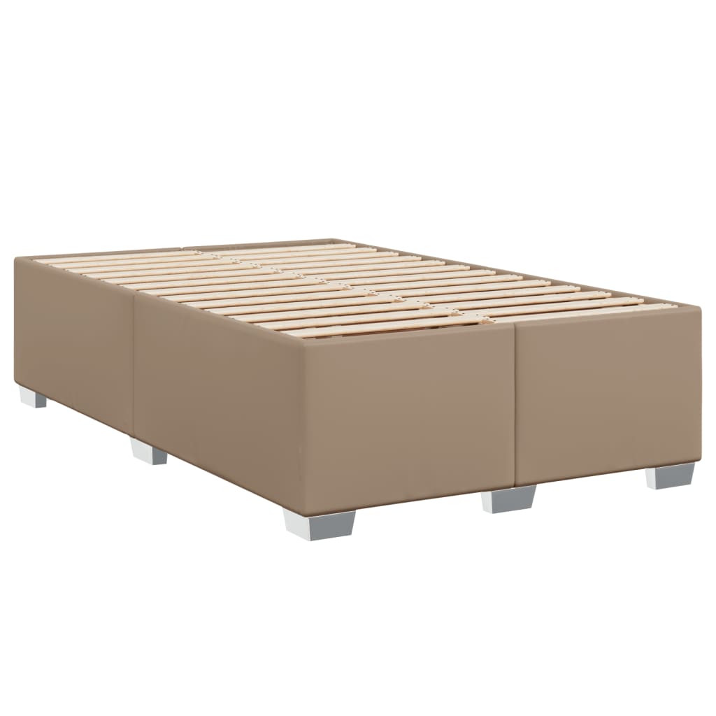 Pat box spring cu saltea, cappuccino, 120x200cm piele ecologică GartenMobel Dekor