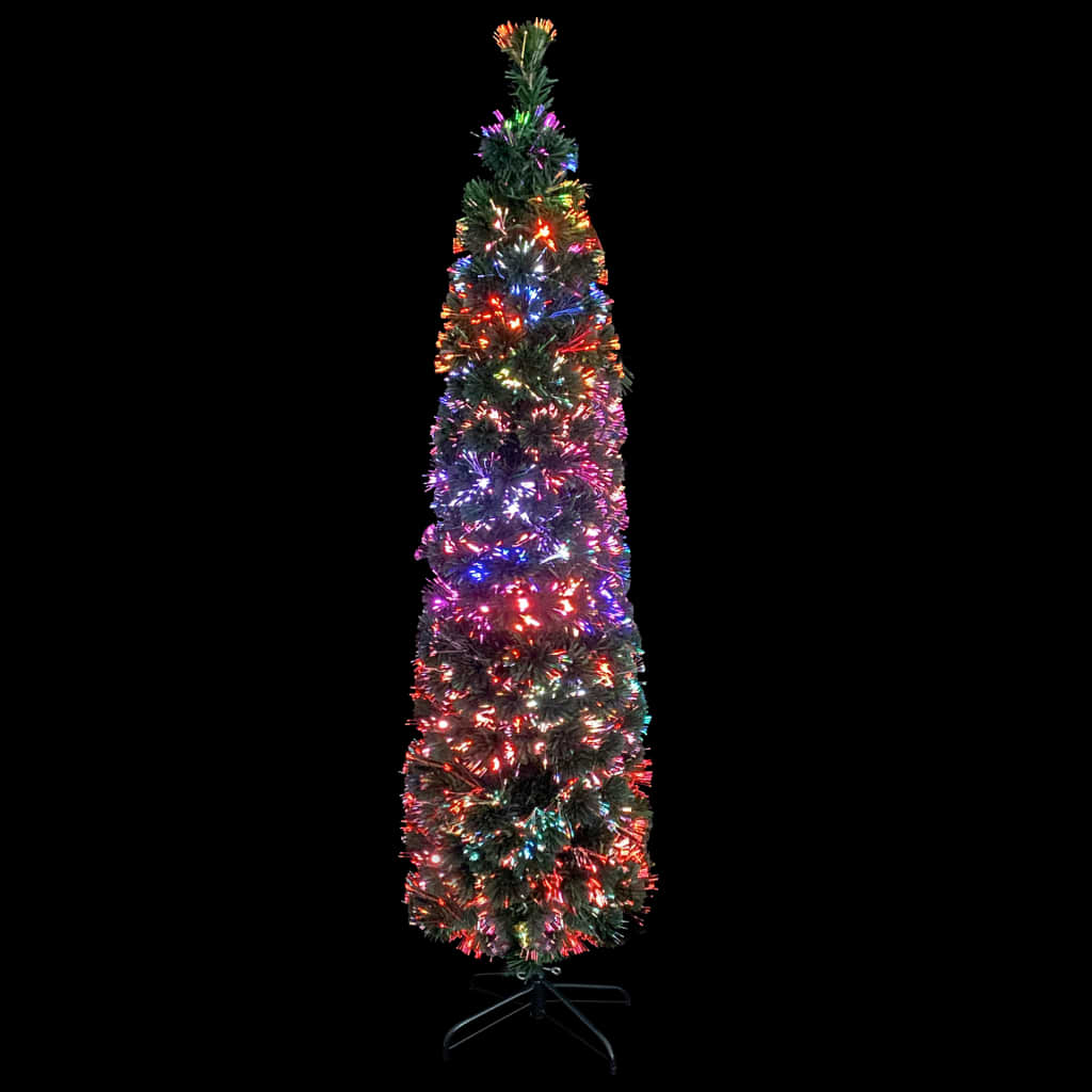 Pom de Crăciun artificial subțire cu suport 210 cm fibră optică GartenMobel Dekor