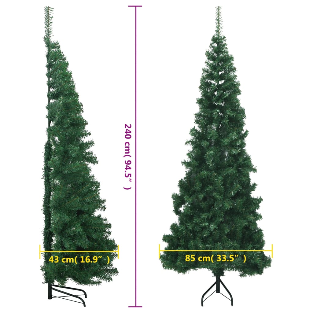 Brad de Crăciun artificial de colț, verde, 240 cm, PVC GartenMobel Dekor
